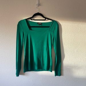 Green Blouse with Gorgeous Neck Line